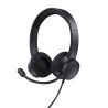 Trust auriculares USB supraaurales para PC microfono con cancelación de ruido y diadema ajustable negro - 25089