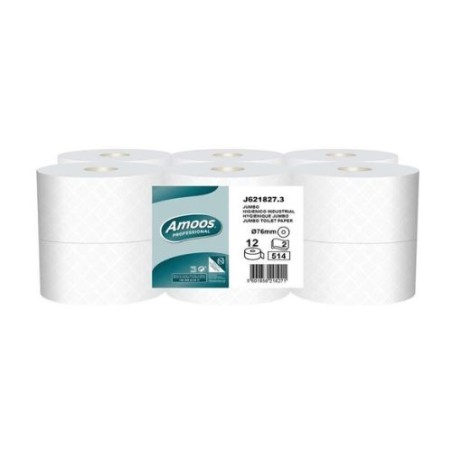 Amoos papel higienico jumbo doble hoja 180m pack 12 rollos J621827