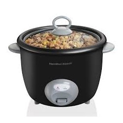 HAMILTON BEACH 20 Cup Blk Glass Lid Rice Ckr 37542