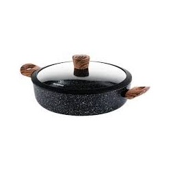 Westinghouse cacerola baja de aluminio forjado de 32 cm con tapa de vidrio antiaherente - WCCC0085L32MBB