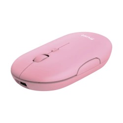 Trust  mouse recargable inalambrico silencioso color rosa con - 24125