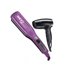 Remington combo secador y alisador ceramica mas iones wet S8001-D5000-F