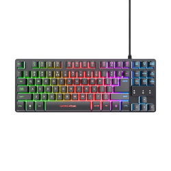 Trust teclado para gaming metalico con iluminación LED multicolor GXT 833 color negro - 24067