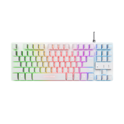 Trust teclado en español para gaming metálico LED multicolor  GXT 833 Thado TKL color blanco - 24739