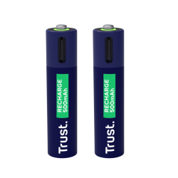 Trust pilas AAA recargables en USB-C azul - 25585
