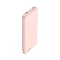 Belkin - Cargador portátil - 10000 mAh - 18 vatios - 3 conectores de salida (24 pin USB-C, 2 x USB) - oro rosa