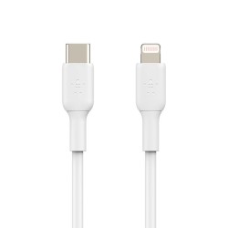 Belkin BoostCharge - Cable Lightning - 24 pin USB-C macho a Lightning macho - 1 m - blanco - suministro de potencia USB (18W)