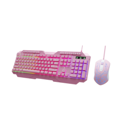 Xtech - Keyboard and mouse set - Wired - Spanish - USB - Pink - Gaming-XTK-540S