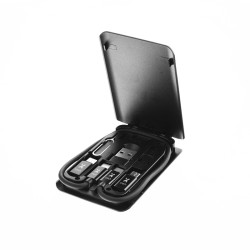 Xtech - USB type C Cable Kit - 24 pin USB-C - USB type C w adpt USB A - Micro USB - Lightning - 29 cm - Black - XTC-570