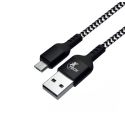 Xtech - USB cable - 4 pin USB Type A - 5 pin Micro-USB Type B - 1.8 m - Black & white - Braided XTC-366