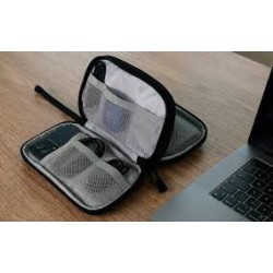 Xtech - Travel Tech organizer case - Durable polyester / 100% polyester - All black - Double-Compartment XTB-060