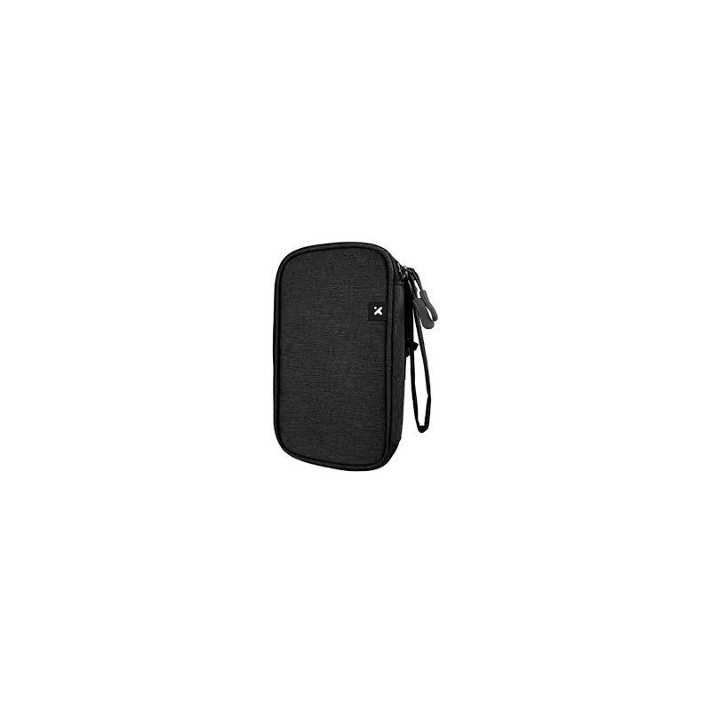 Xtech - Travel Tech organizer case - Durable polyester / 100% polyester - All black - Double-Compartment XTB-060