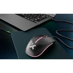 Xtech - XTM-218 - Mouse - USB - Wired - Black - 4 buttons with Light 2400 dpi
