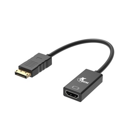 Xtech - Display adapter - 20 pin DisplayPort - 19 pin HDMI Type A - Black - Dis Pt (m) to HDMI (f) XTC-378