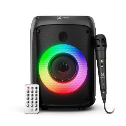 Xtech XTS-661 - Speaker - Black - SonicBloom Portable Wlss Speaker w lights and mic