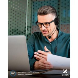 Xtech - XTH-245 - Headphones with microphone - Para Conference / Para Computer - Wired - ENC -In line control - USB-C