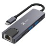 Xtech - Hub - 5 puertos - 5-in-1 USB-C® RJ-45  XTC-5