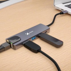 Xtech - Hub - 5 puertos - 5-in-1 USB-C® RJ-45  XTC-5