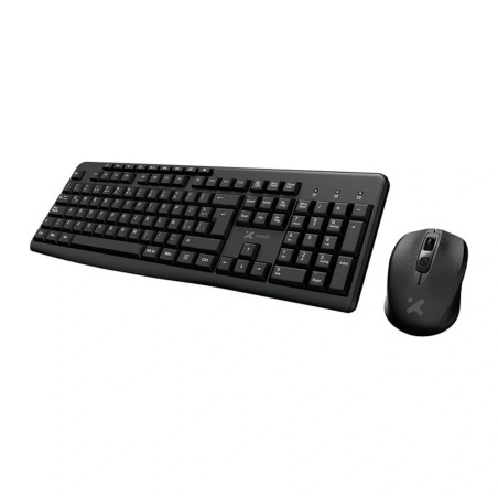 Xtech - Keyboard and mouse set - Wireless - Spanish - USB - Black - 2.4 GHz - Black XTK-311S