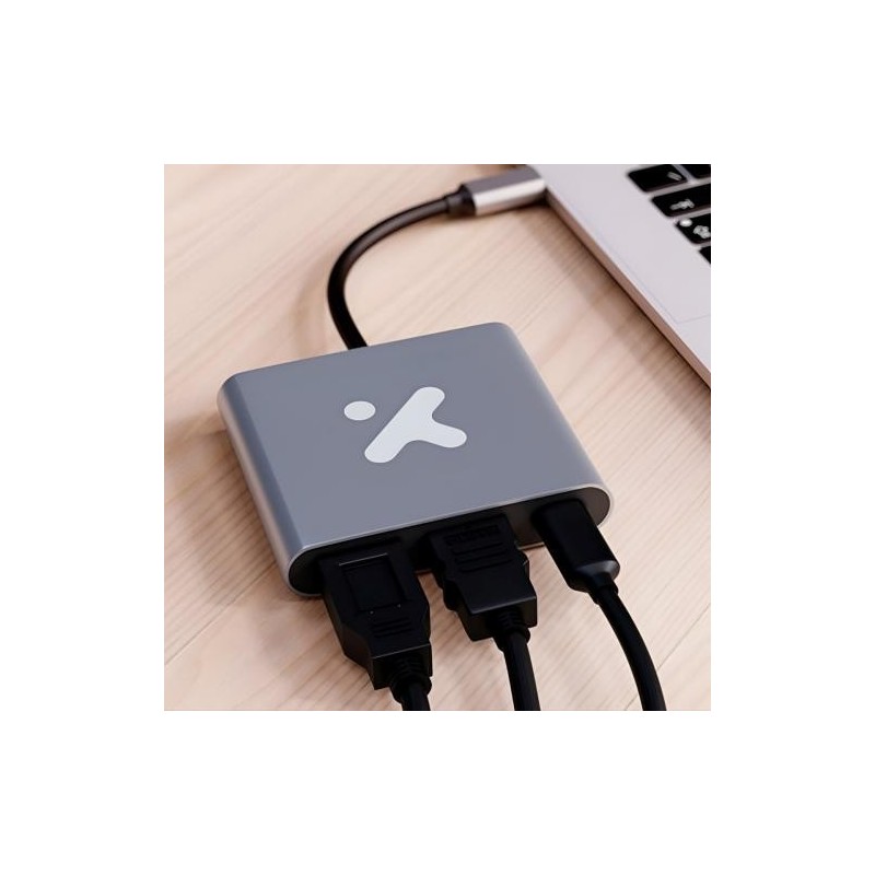 Xtech - Video adapter - USB Type C - HDMI (f) Type C(f) USB 3.0(f) - Aluminum - 3 in one XTC-566