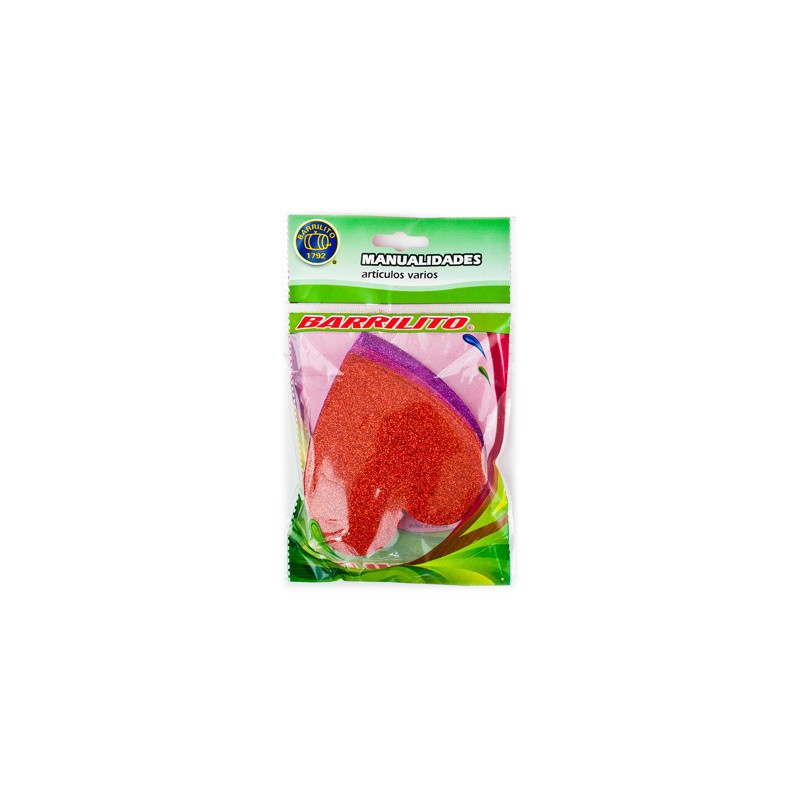 Barrilito calcomania de foamy corazon fs004 con pegamento 9.6 cm 10 piezas 3 colores