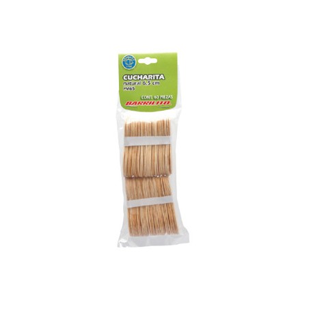 Barrilito cucharita madera natural 6.5 cm pk 60 unidades pm65