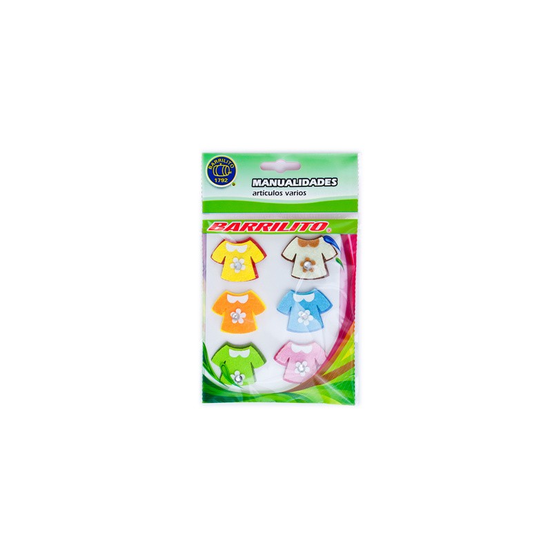 Barrilito calcomania de fieltro fs090 ropa 6 piezas