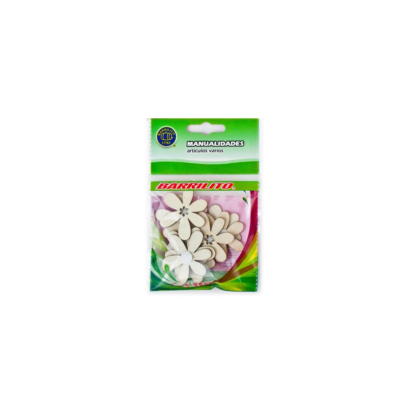 Barrilito calcomania de madera flores 3 ws014 8 piezas