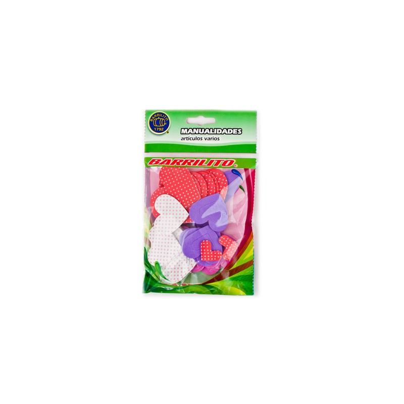 Barrilito calcomanias de foamy corazon estampados fs013 45 piezas
