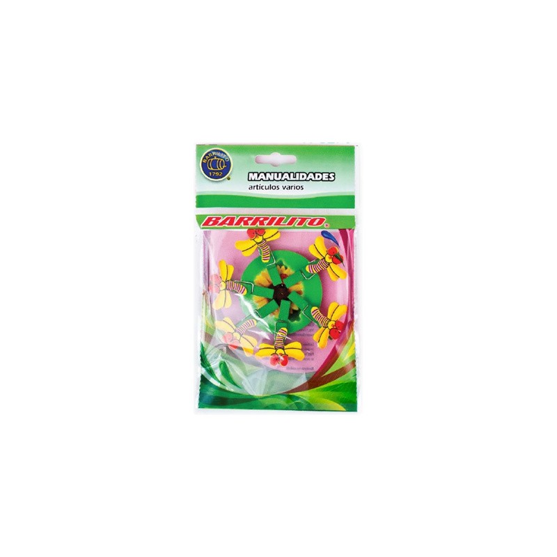 Barrilito clip de madera libelulas wclp9 6 piezas