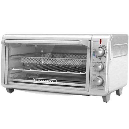 Black + Decker Horno con Freidora de Aire 8 rebanadas inox TO3265xSSLA