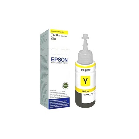 Epson botella tinta amarillo T673420-AL para L800  1800 fotos de 10X15 Cms