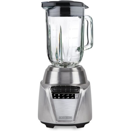 Black + Decker Licuadora Acero Inoxidable 700 Watts, 8 Veloc. Jarra vidrio 1.25L BL08762SDLA
