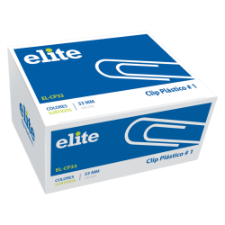 Elite clip standard 33 mm plastico colores caja 100 unid elCP33