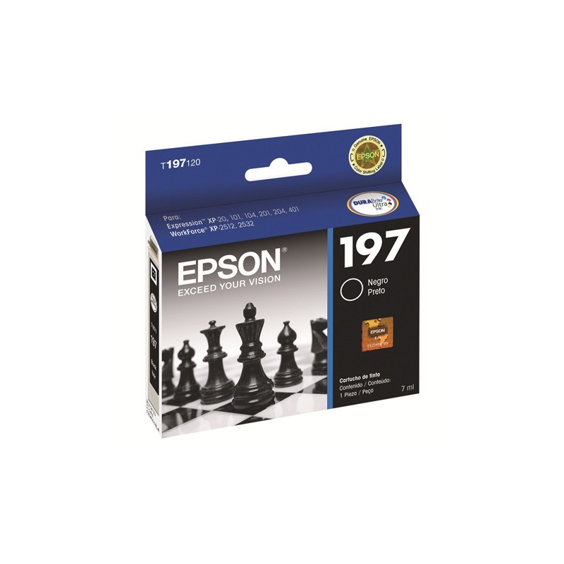 Epson cartucho negro T197120AL para XP101201211401 workforce WF2512WF2532