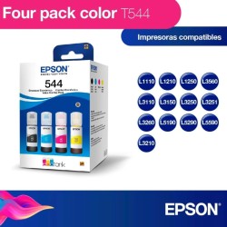 Epson botella de tinta T544 pack completo 4 Colores negro cian magenta y amarillo  T5445204P