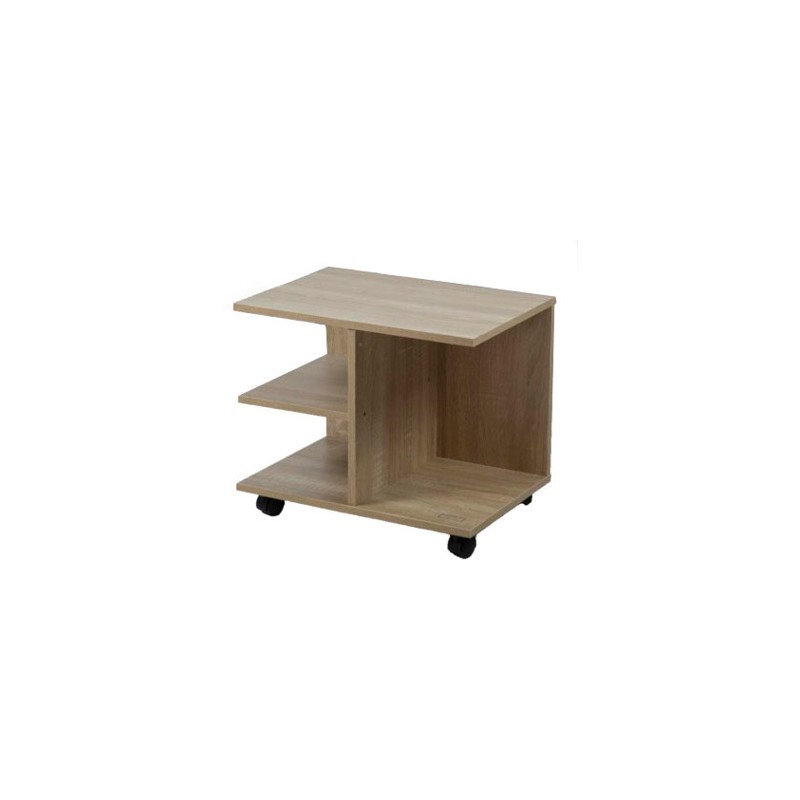 Kenneth Cole mesa al lado moderna con rueda colo roble W50 x H42.5 x D35 cmKCWD2022057O
