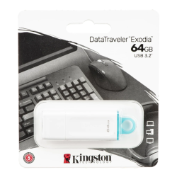 Kingston memoria exodia blanca 64GB usb 3.2 KCU2G645R