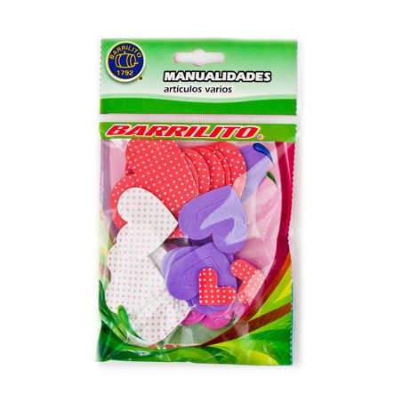 Barrilito calcomanias de foamy corazon estampados fs013 45 piezas