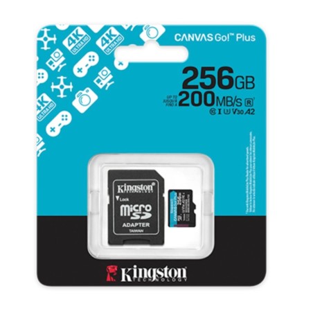 Kingston tarjeta de memoria flash micro SD canvas GO plus Gen 4 200MBs A2 U3 V30 tarjeta con adaptador  SDCG4256GB