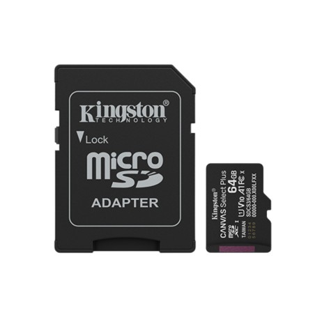 Kingston tarjeta de memoria Micro SD canvas select plus cadaptador  SDCS364GB