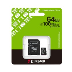 Kingston tarjeta de memoria Micro SD canvas select plus cadaptador  SDCS364GB