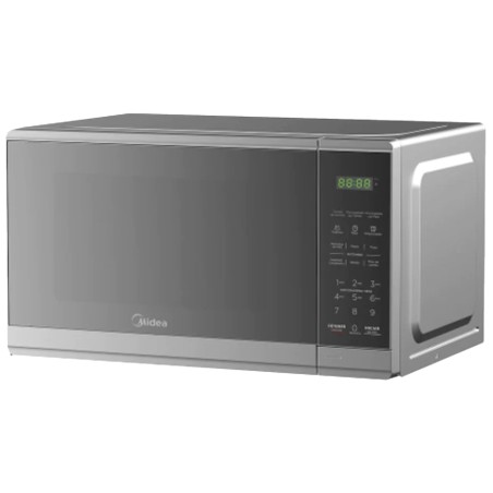 Midea microondas 0.7Pc puerta acabado espejo gabinete GrisB MMDF07S2MG
