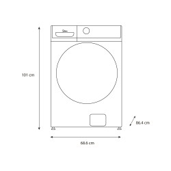 Midea lavadora carga frontal 21 kg color silver MH04W45SCA