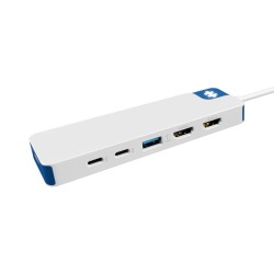 Targus hub hyper flex 9 puertos USBC + HDMI + MicroSD en blanco  HD4103BUGL