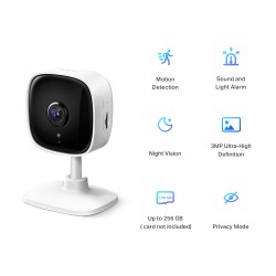 TPlink  camara de vigilancia WiFi 3MP con deteccion de movimiento  Tapo C110