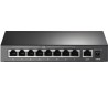 TPlink switch omada de escritorio de 9 puertos a 10  100Mbps con 8 puertos PoE+  TLSF1009P