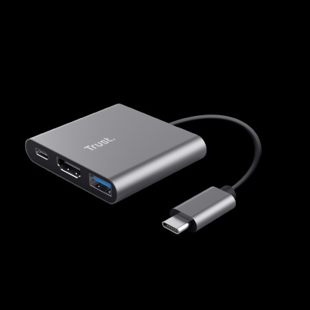 Trust adaptador 3en1 multipuerto USBCHDMI yTipo C  23772