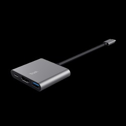 Trust adaptador 3en1 multipuerto USBCHDMI yTipo C  23772
