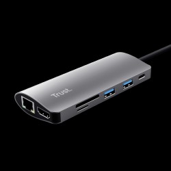Trust adaptador 7en1 USBC HDMI redlector de tarjetas USBC y USB  23775